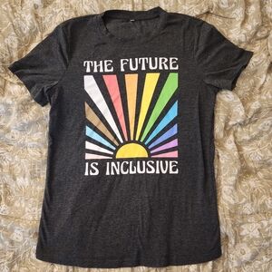 The Future Is Inclusive Womens Small Pride Graphic T-Shirt